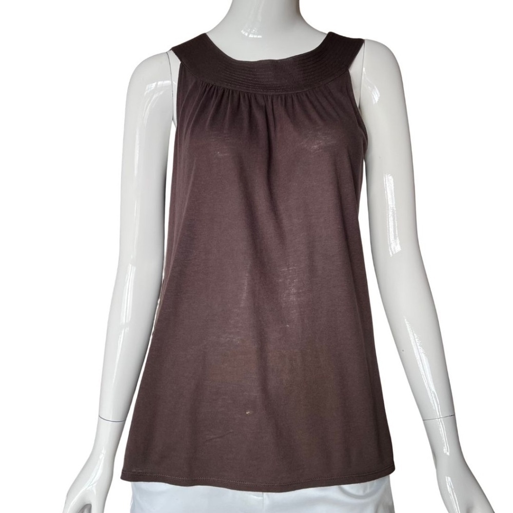 Express Brown Sleeveless Relaxed Fit Tee Size Medium